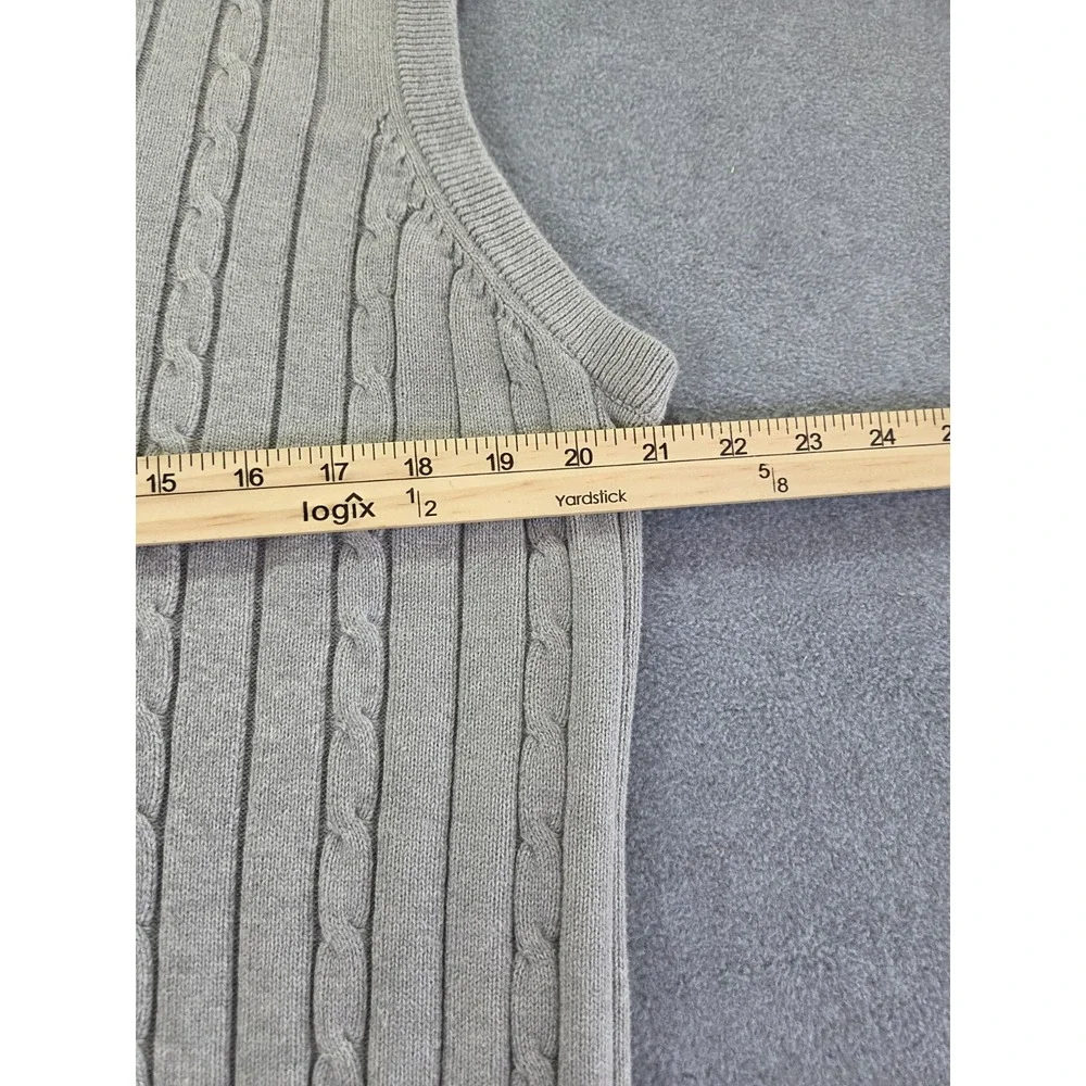 Nautica Men's L Gray Chunk Cable Knit  Preppy Grandpacore Gray Vintage